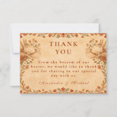 Rustic Western Cowgirl Garden Wedding サンキューカード (正面)