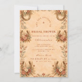 Rustic Western Floral Bridal Shower 招待状 (正面)