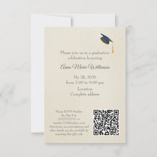 Rustic Western Graduation Party  招待状 (裏面)