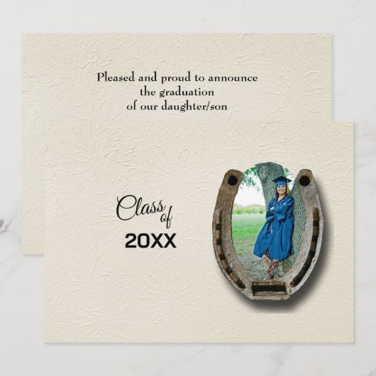 Rustic Western Hi-School Graduation Announcement  招待状 (正面/裏面)