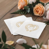 Rustic Western Horseshoe Heart Monogram Wedding 箔ナプキン