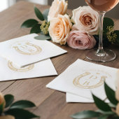 Rustic Western Horseshoe Love Monogram Wedding 箔ナプキン