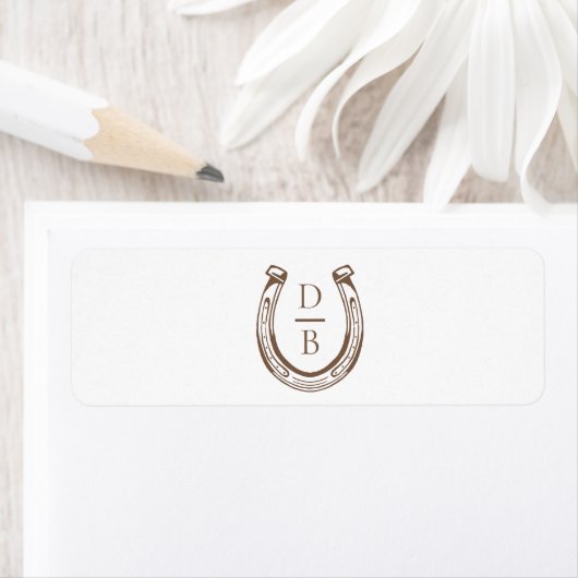 Rustic Western Horseshoe Monogram Cigar Bands ラベル (インサイチュ)