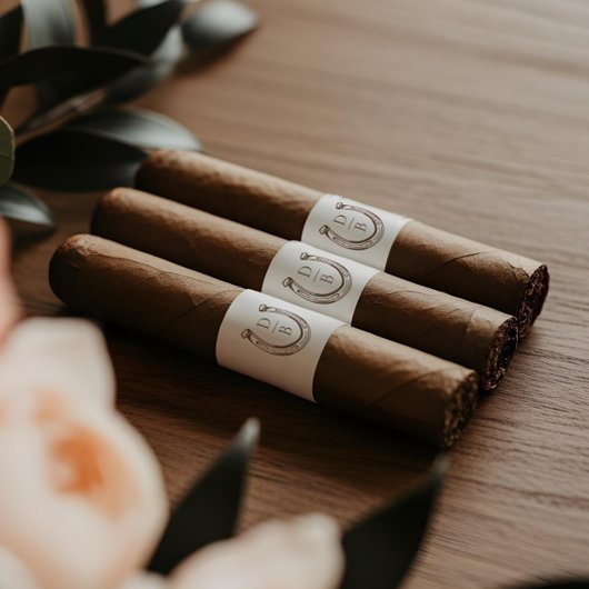 Rustic Western Horseshoe Monogram Cigar Bands ラベル