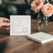 Rustic Western Horseshoe Name & Monogram Wedding 箔ナプキン