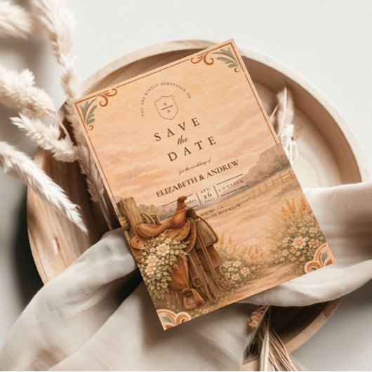 Rustic Western Ranch Wedding セーブザデート