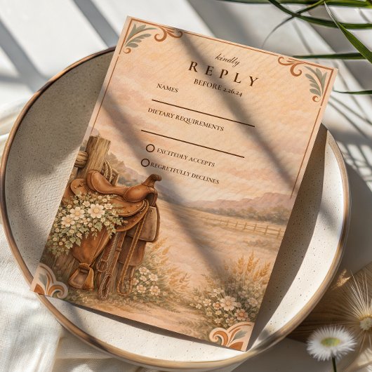 Rustic Western Ranch Wedding 出欠カード