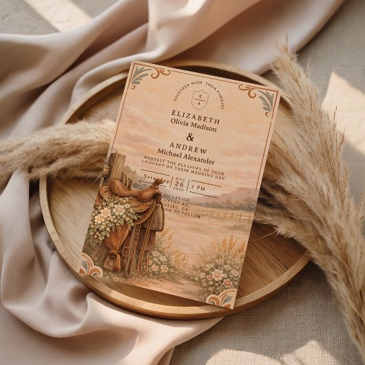 Rustic Western Ranch Wedding 招待状