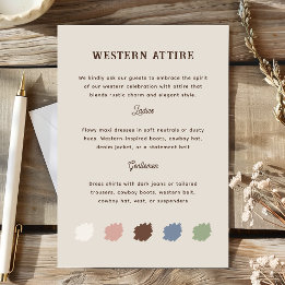 Rustic Western Ranch Wedding Attire エンクロージャーカード