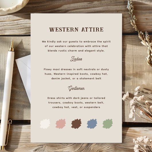 Rustic Western Ranch Wedding Attire エンクロージャーカード