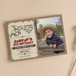 Rustic Western Rodeo Cowboy Birthday Invitation 招待状<br><div class="desc">Throwing a western party? This invitation is perfect for your kid's cowboy-themed birthday party! Invitation with photo. Please upload a portrait/vertical photo (Sample photo by rmt from Pixabay). Check out Cowboy Party Collection for more matching items.</div>