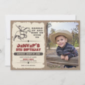 Rustic Western Rodeo Cowboy Birthday Invitation 招待状 (正面)