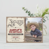 Rustic Western Rodeo Cowboy Birthday Invitation 招待状 (スタンド正面)