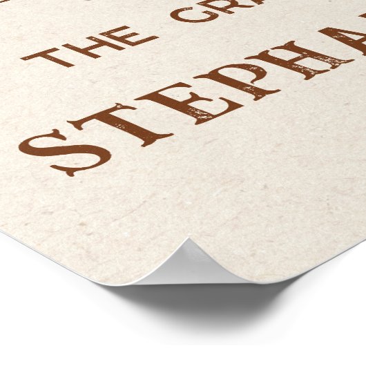 Rustic Western Rope Photo Frame Party Welcome ポスター (角)