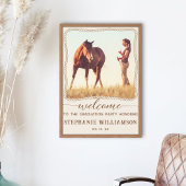 Rustic Western Rope Photo Frame Party Welcome ポスター