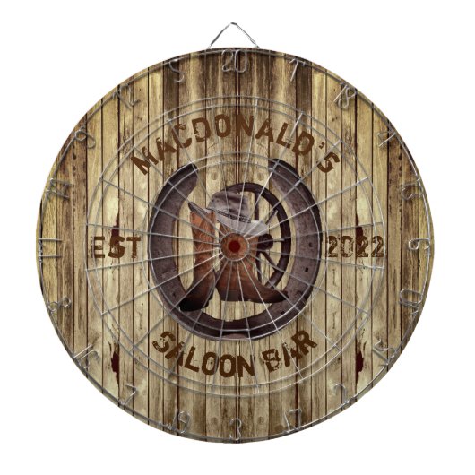 Rustic western saloon bar dart board ダーツボード (正面)