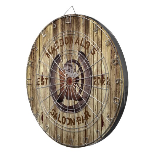 Rustic western saloon bar dart board ダーツボード (正面右)