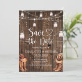 Rustic Western Save the Date Wedding 招待状 (スタンド正面)