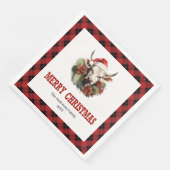 Rustic Western Tartan Christmas Party Napkins (コーナー)
