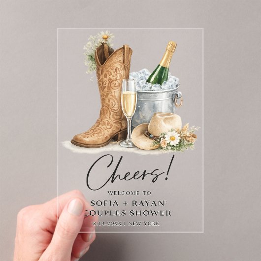 Rustic Western Wedding Invitation アクリル招待状 (インサイチュ (ポータブル))