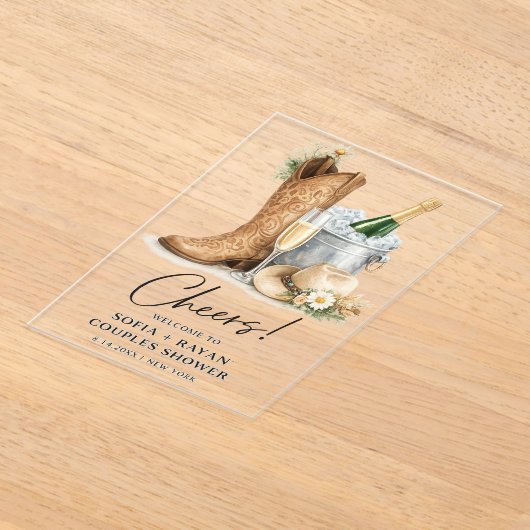 Rustic Western Wedding Invitation アクリル招待状 (レイダウン)