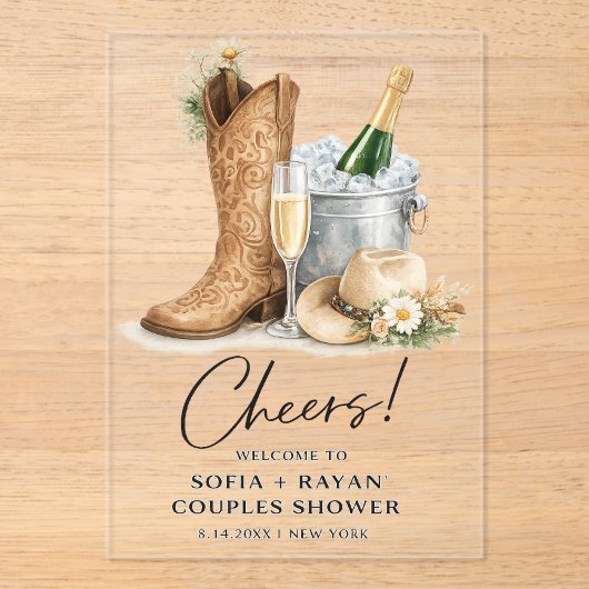 Rustic Western Wedding Invitation アクリル招待状 (正面)