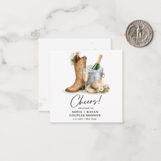 Rustic Western Wedding Invitation ノートカード (正面/裏面インサイチュ)