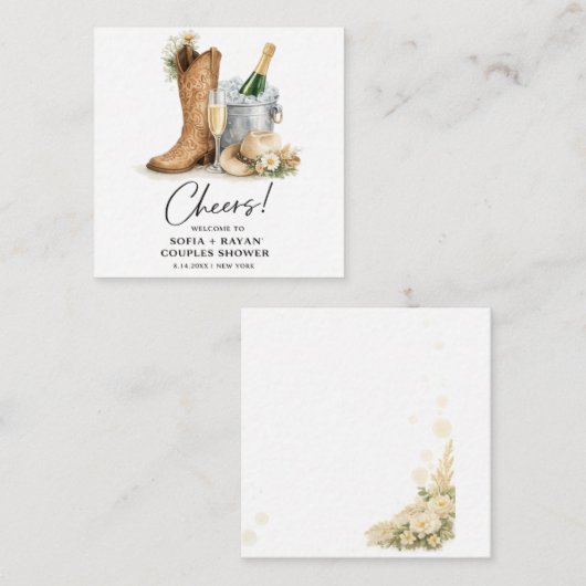 Rustic Western Wedding Invitation ノートカード (正面/裏面)