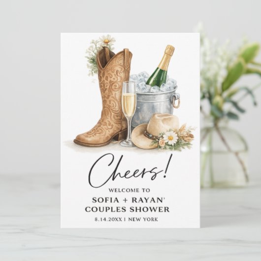 Rustic Western Wedding Invitation 招待状 (スタンド正面)