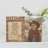 Rustic western you are wanted photo birthday 招待状 (スタンド正面)