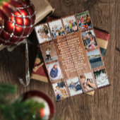 Rustic What a Year Photo Collage Christmas  カード