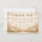 Rustic Wheat And Wildflower Garden Wedding サンキューカード (正面)