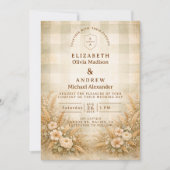 Rustic Wheat And Wildflower Garden Wedding 招待状 (正面)