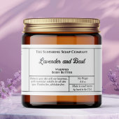 Rustic white body butter or cosmetics jar label ペットボトルラベル