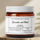 Rustic white body butter or cosmetics jar label ペットボトルラベル
