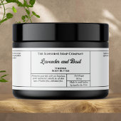 Rustic white body butter or cosmetics jar label ペットボトルラベル