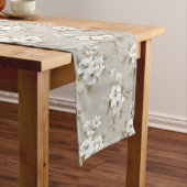 Rustic White Floral Tropical Table Runner ロングテーブルランナー (インサイチュ)