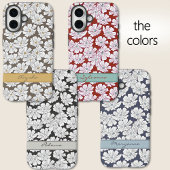 Rustic White Flower Sketch Yellow Gray Custom Name Case-Mate iPhoneケース