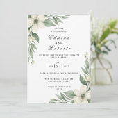 Rustic White Gardenia and Eucalyptus Wedding 招待状 (スタンド正面)