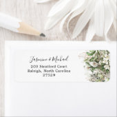 Rustic White Gold Floral Wedding ラベル (インサイチュ)