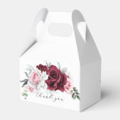 Rustic White Maroon Rose Floral Wedding  フェイバーボックス (裏面サイド)