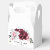 Rustic White Maroon Rose Floral Wedding  フェイバーボックス (オープン)