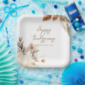 Rustic White Pumpkin Thanksgiving ペーパープレート (パーティー)