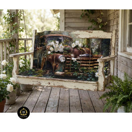 Rustic White Rose Truck Decoupage 薄葉紙