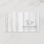 Rustic White Wood Greenery Home Staging 名刺 (正面)