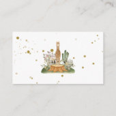 Rustic wild animals alpaca llama Thank You エンクロージャーカード (裏面)