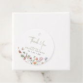 Rustic Wild Flowers Bridal Shower Thank You Circle フェイバータグ (インサイチュ)