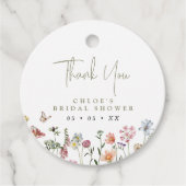 Rustic Wild Flowers Bridal Shower Thank You Circle フェイバータグ (正面)