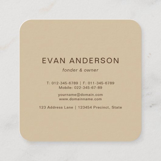 Rustic Wild Flowers Earthy Floral Sketches Logo スクエア名刺 (裏面)