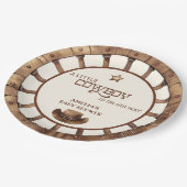 Rustic Wild West Cowboy Baby Shower ペーパープレート (アングル)